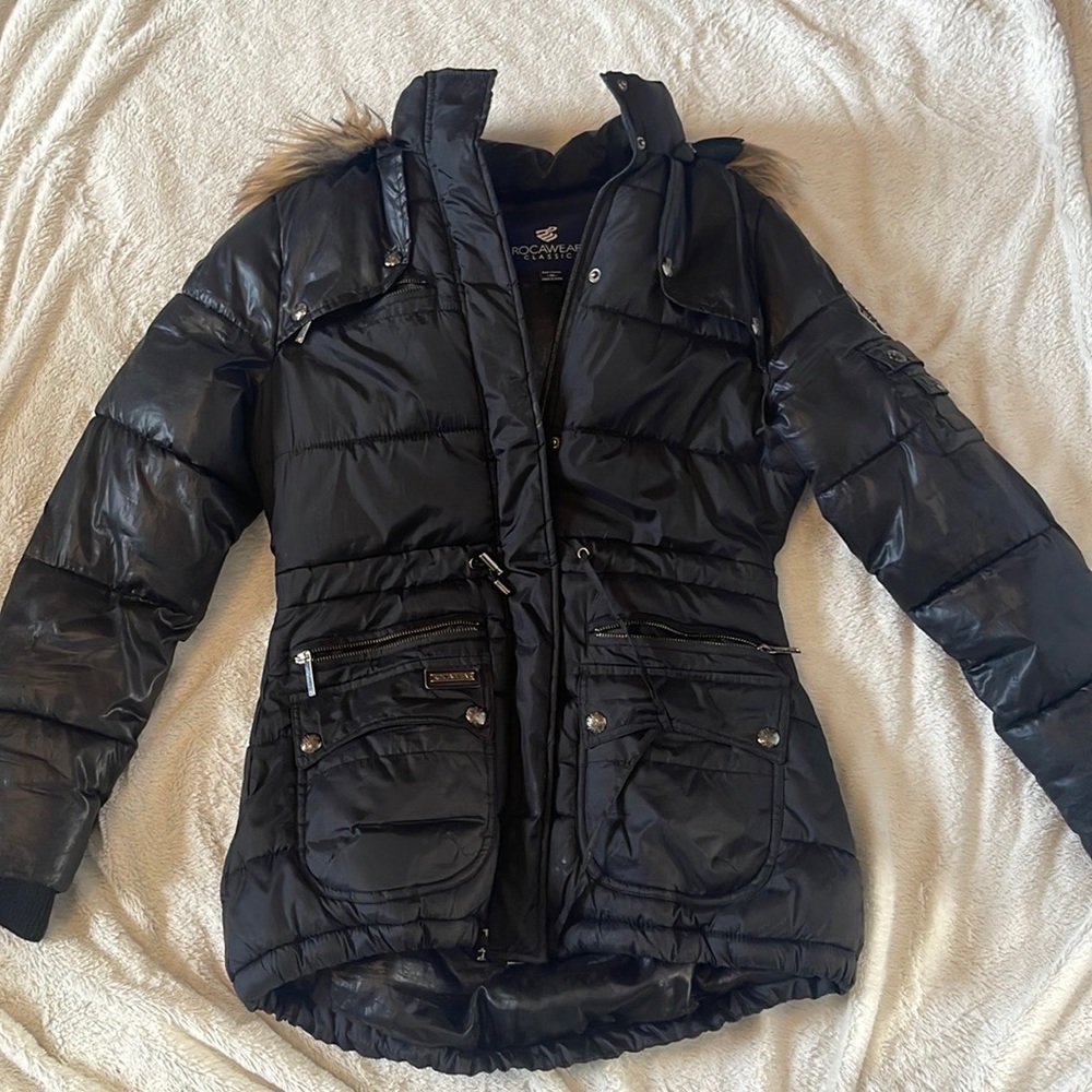 Black puffer jacket